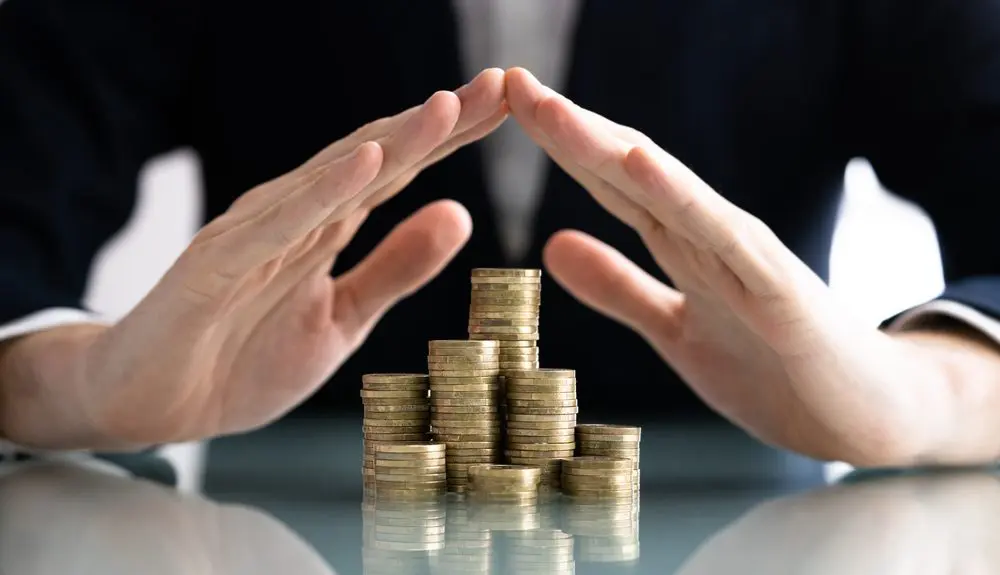 Income being protected by hands.