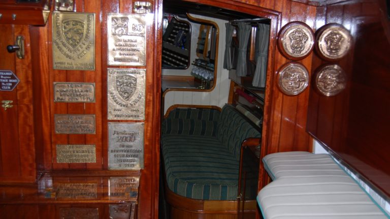 The bulkhead showing a full set of Dunkirk Anniversary plaques