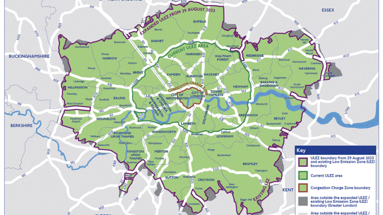 ULEZ expansion map of current and future boundaries