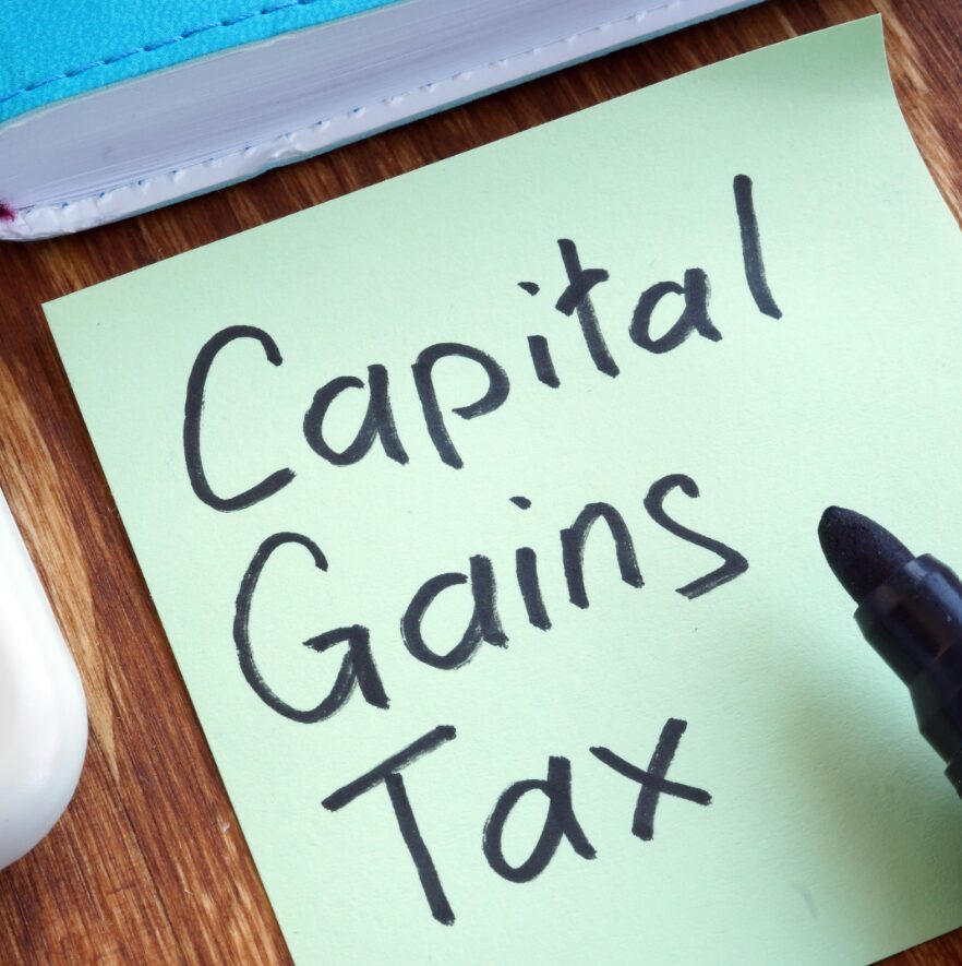 Capital gains tax graphic.