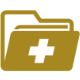 An icon indicating medical conditions for an insurance company.